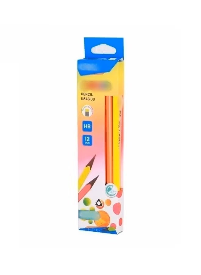 Halamodo 12-Piece 4 Neon Colours Pencil - Image 1